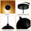 Luminaire suspendu simple en métal noir 11,8 po Menchaca
