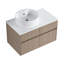 Meuble-lavabo mural 32 po avec lavabo en céramique et panneau plat en PVC, 2 portes à fermeture douce et 1 tiroir, emballage KD, panneau de particules-1824432291