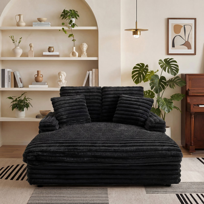 53"W Wide Sleeper Sofa Bed – Plush Chair Bed with Throw Pillows & Recessed Arms for Living Room, Guest Room, or Home Office
