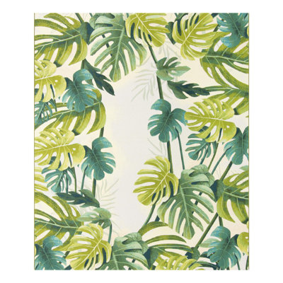 Tapis intérieur / extérieur floral Cindina