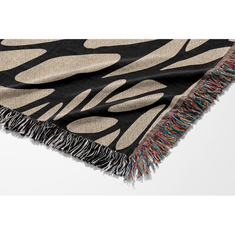Couverture 100% coton Cocodili, Noir / Beige, Simple