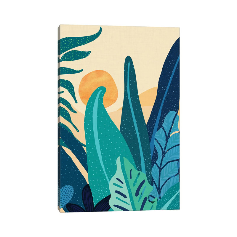 Afternoon Landscape - Wrapped Canvas Painting, 20.32 cm H x 30.48 cm W