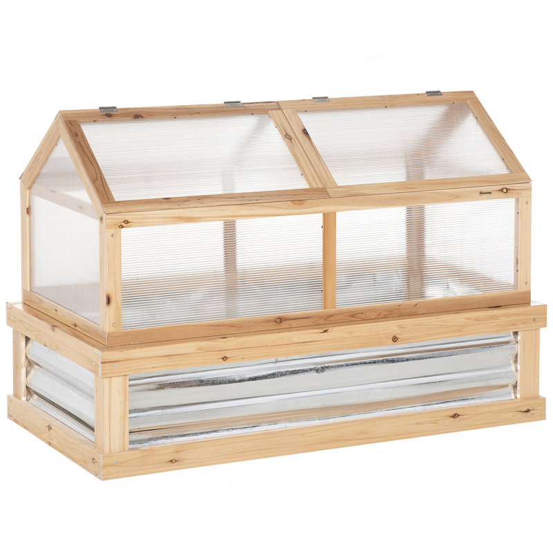 Lit de jardin surélevé avec serre en polycarbonate Outsunny