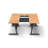 Tables Training Meeting Seminar Classroom 3Pc Beech Folding Industrial Caster Z-Base. Tables Connect.  Modesty Panel, Shelf, Power+Usb Outlet. Fold+Nest For Storage (Seating Not Included).