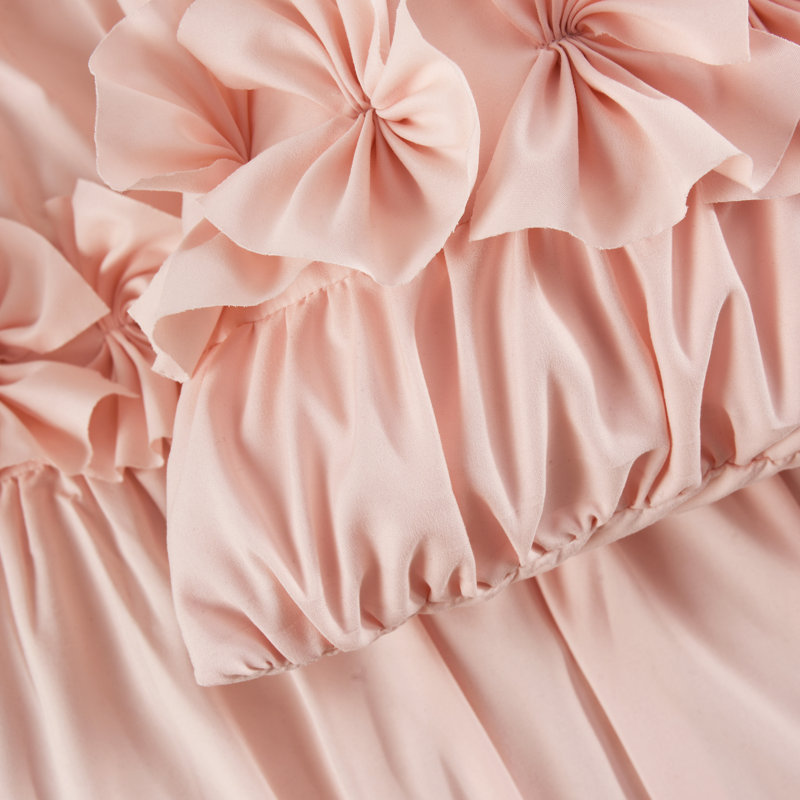 Farmhouse / Country Polyester Comforter, Queen Comforter + 6 Additional Pieces, Pink