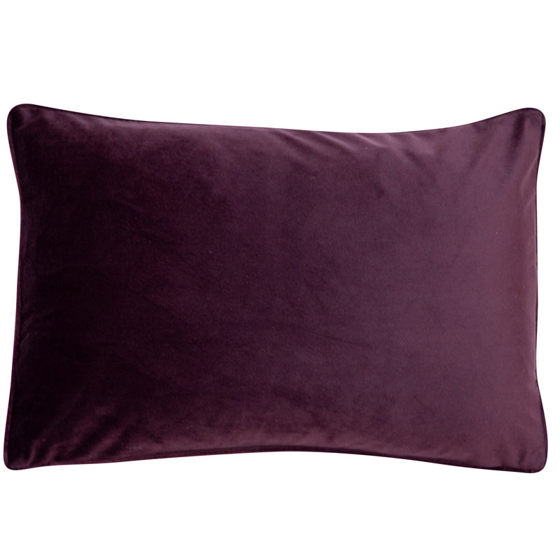 Rectangular Lumbar Cushion, Aubergine