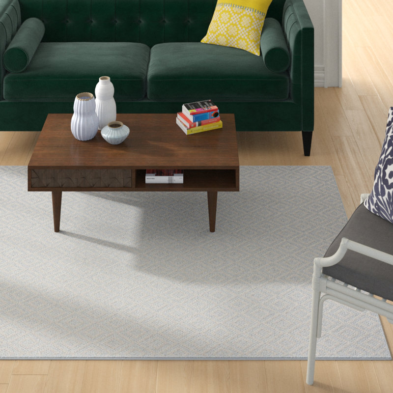 Tapis d'intérieur / extérieur à motif géométrique lavable à la machine Abadou, Rectangle 6 pi 7 po x 9 pi 2 po