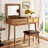 Makeup Vanity Set with Flip-top Mirror and Stool
