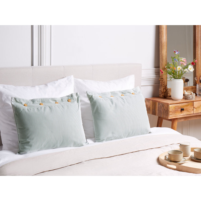 Radojica Striped Blue Cushion, 40cm H x 60cm W, Rectangular