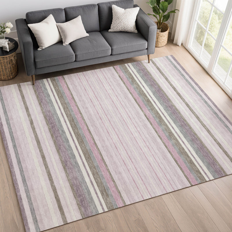 Machine Washable Indoor/Outdoor Drennen ACN2330 Stripes Rug, Rectangle 2'6" x 3'10"