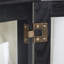 Armoire de rangement vitrée à DEL rétro noir profond, panneau de fibres à densité moyenne et verre avec portes réglables en treillis pour la décoration et l'organisation de la maison-129372628-129372630