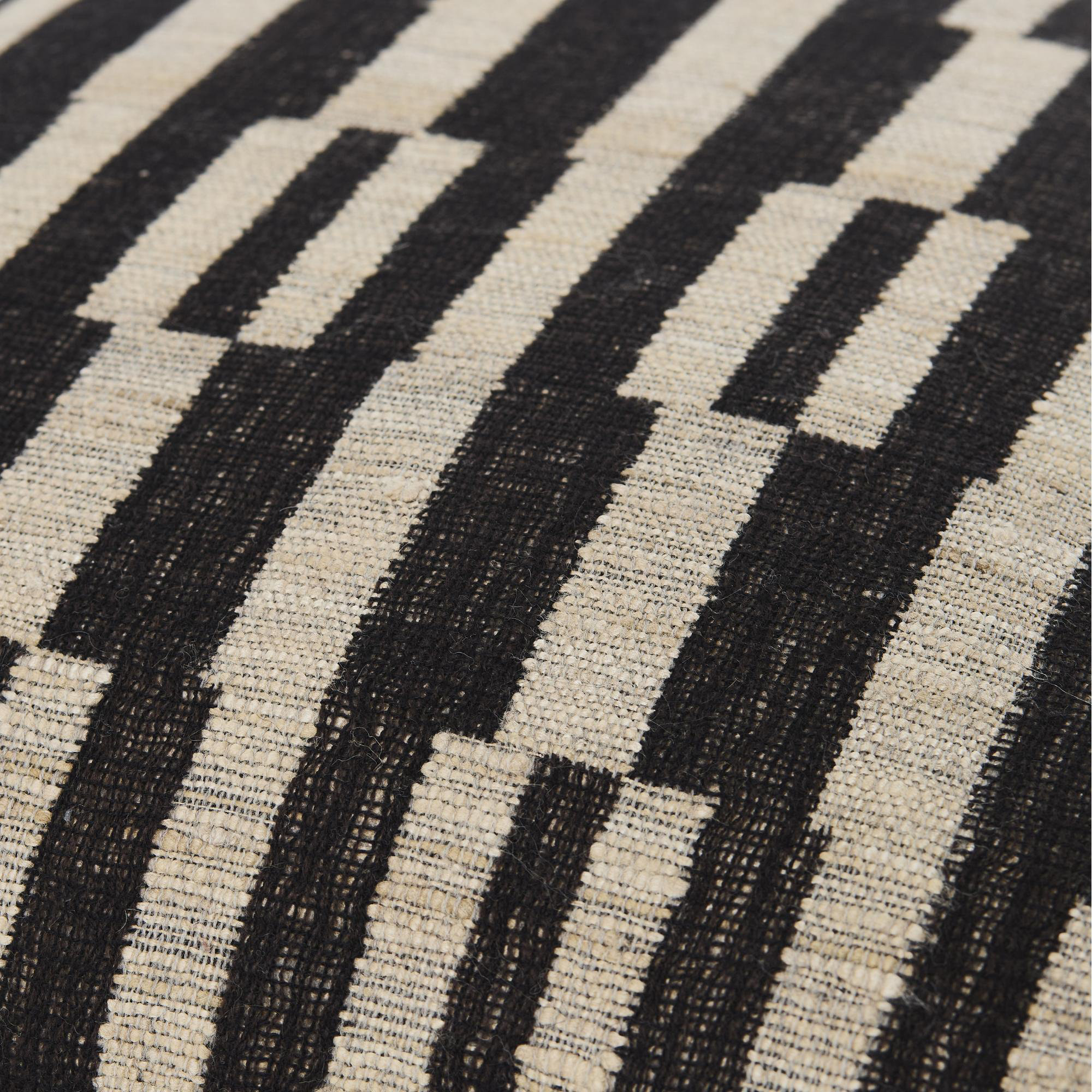 Marzano Accent Pillow, Polyester, Square 18", Black/Beige