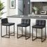 24'' Upholstered Counter Height Bar Stools with Metal Frame Set of 3