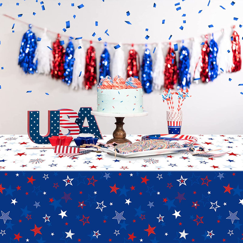 Hadsock Rectangle Patriotic Independence Day Polyester Tablecloth