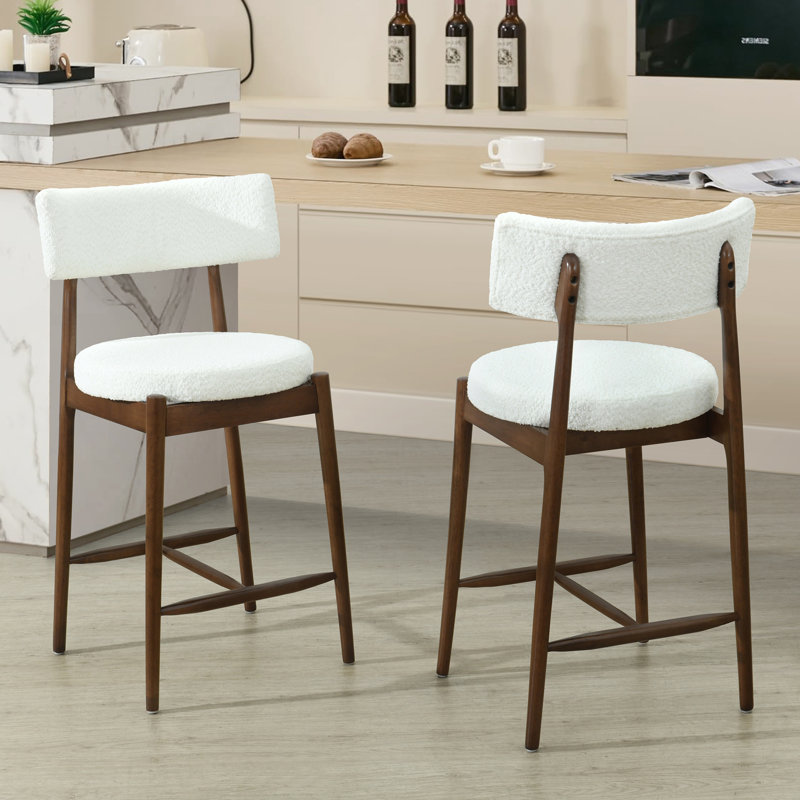 Ensemble de 2 tabourets de comptoir Century Modern, Marron foncé