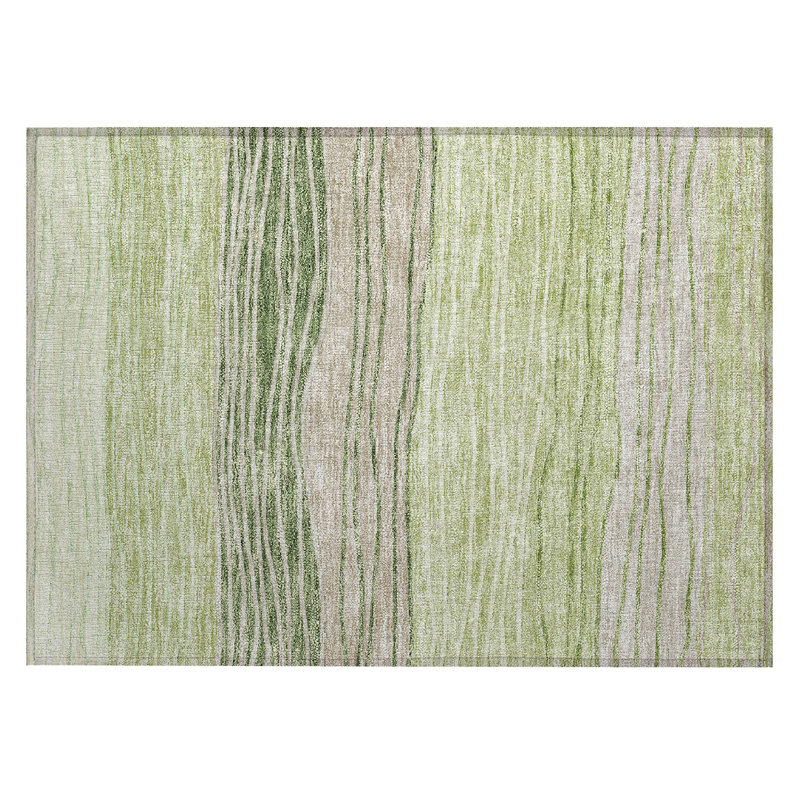 Washable Striped Indoor / Outdoor Rug, Rectangle 1'8" x 2'6"