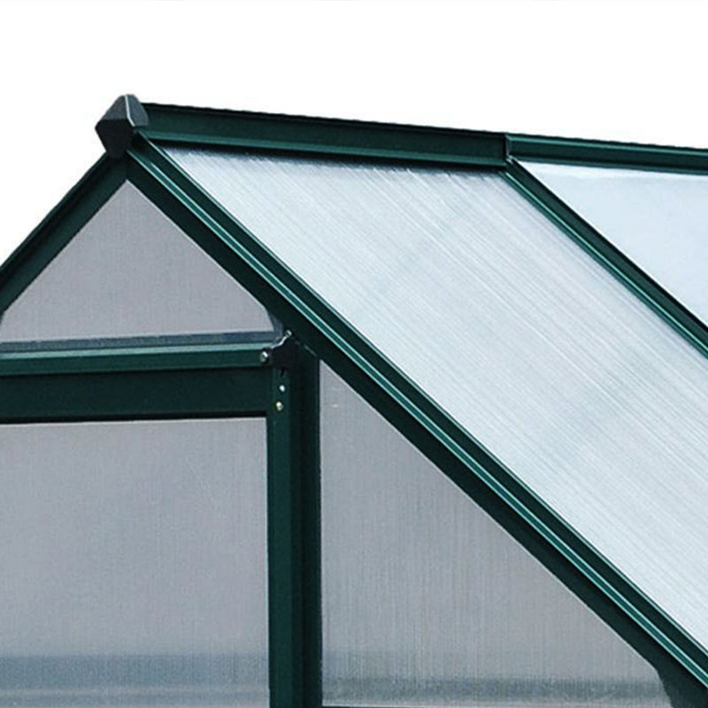 [6 x 4ft] Walk-In Polycarbonate Greenhouse with Slide Door, Window & Foundation