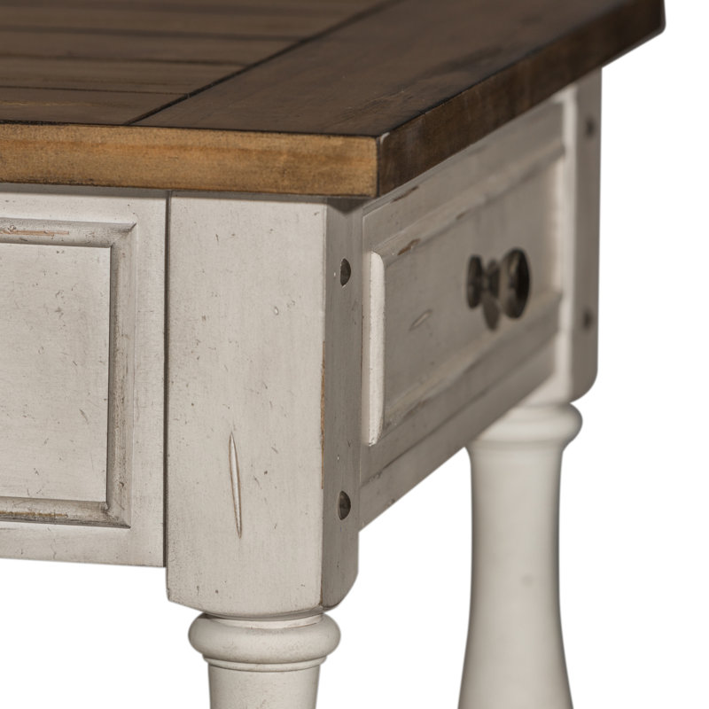 Morgan Creek Antique White and Tobacco 24'' Traditional End Table with Storage