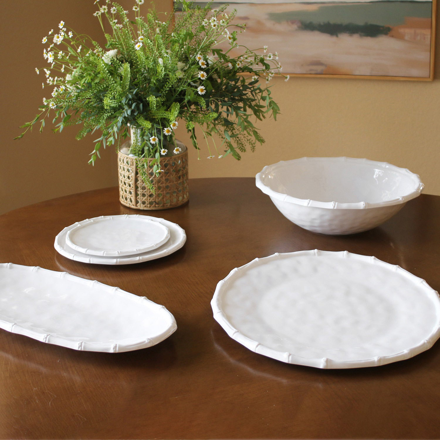 Vida Melamine Platter, White