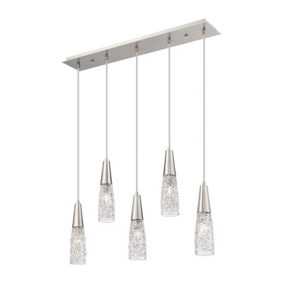 Godbee - Luminaire suspendu pour îlot de cuisine 5 lumières 33 po