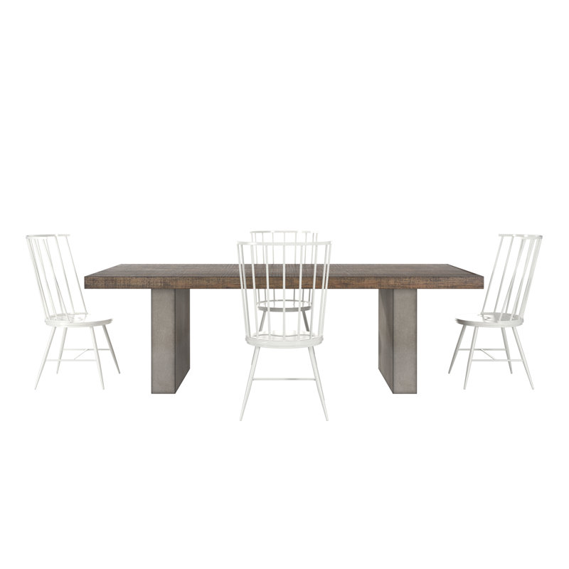 Ensemble de table de salle à manger et 4 chaises Colrain, Blanc