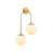Elegant Baroque Wall Lamp, Gold Finish, 21.7 x 9.4 x 21.7 inches | Sturdy Metal Body, Glass Cap, 2 x E14 Socket (Max 15W) | Perfect for Glam & Scandinavian Decor, Ideal for Hotels & Living Spaces-1359575962-1471764847