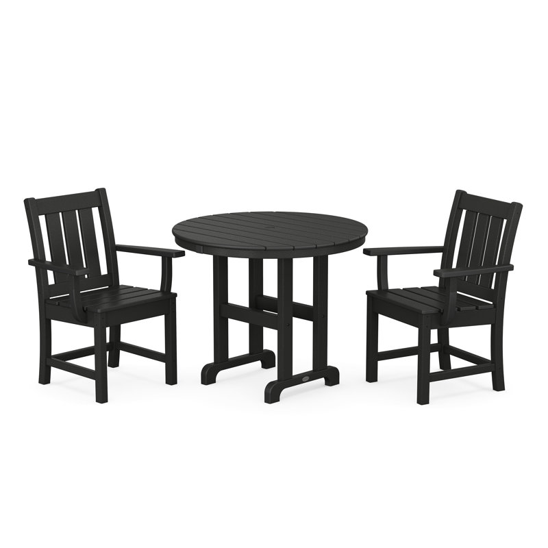 Ensemble repas 3 pièces Oxford, Noir