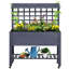 Elevated Garden Bed With Trellis, 41" Wooden Planter For Peace, Grey Raised