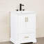 Meuble-lavabo 24 po avec lavabo, armoire autoportante en bois aggloméré avec structure en bois massif, 1 tiroir, 2 portes à fermeture en douceur et tablette à double porte