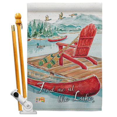 Ensemble de drapeaux en polyester 40 x 28 po Find Me at the Lake Nature American Impressions