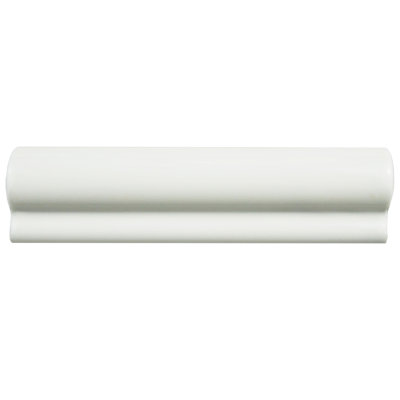 Santorini 2" x 7-7/8" Ceramic Chair Rail Wall Tile Trim in Blanco