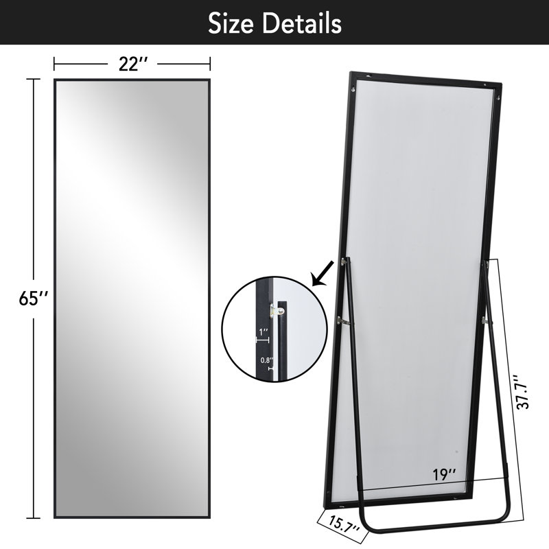 Metal Flat Mirror, Black