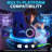 Hoffree Massage Ergonomic Gaming Chair with Bluetooth Speakers and RGB LED Lights-100105948