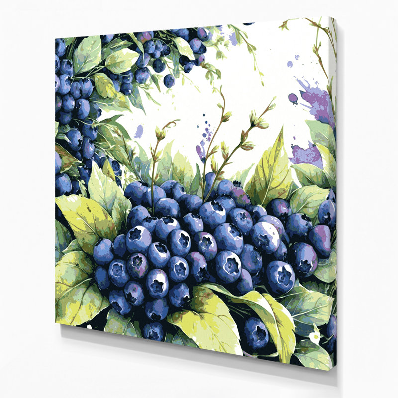 Art mural sur toile, "Fruit bleuet sauvage", H 12 po x l 12 po