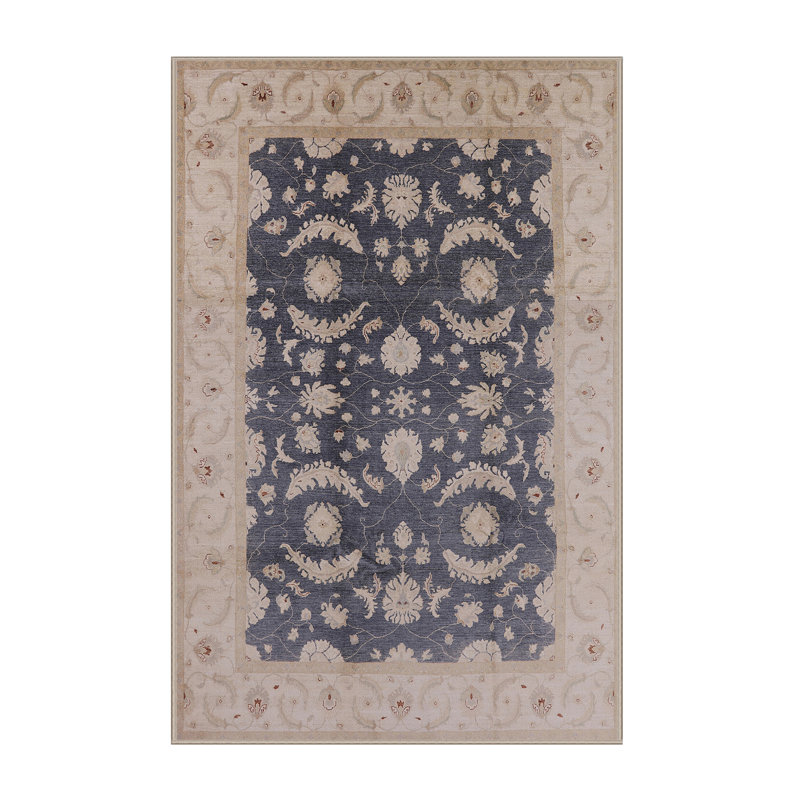 Tapis bleu / beige Mo, Rectangle 4 pi x 6 pi
