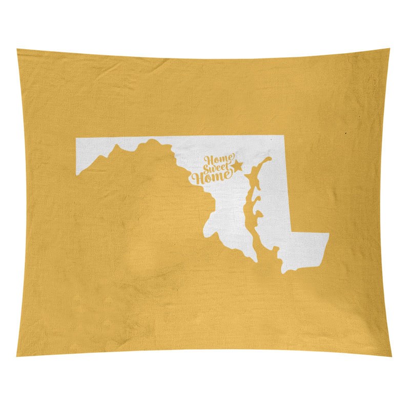 Tapisserie Home Sweet Baltimore, H 27,5 po x l 37,5 po, Jaune
