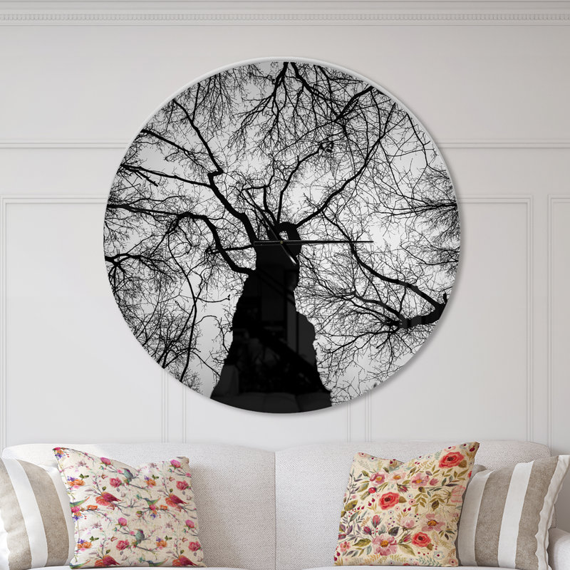 Hoto of Winter Branches - Horloge murale moderne, Surdimensionné