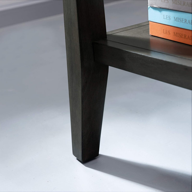 Solid Wood Recliner Wedge Side End Table With Display Shelf, Expertly Crafted For Functional Space And Easy Cleaning