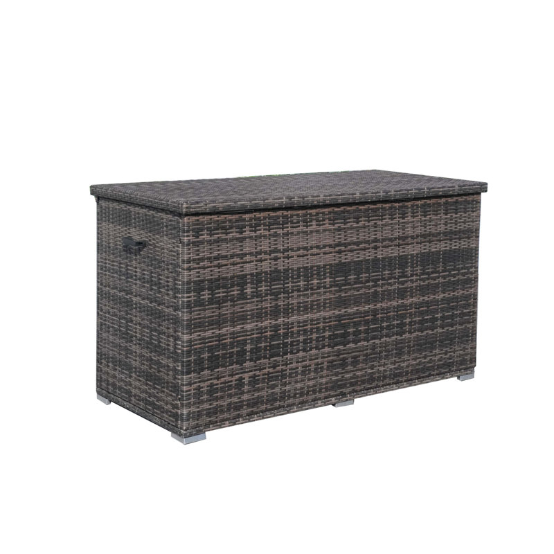 Seattle Wicker Deck Box, 37.4" H x 66.93" W x 30.31" D