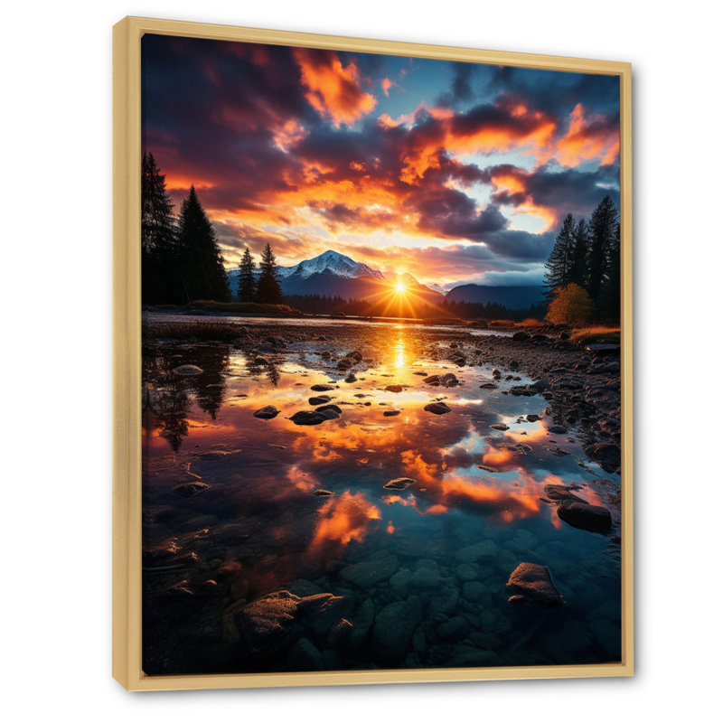Impression sur toile Majestic Riverbanks III - Lakes & Rivers, Cadre naturel flottant, 40" H x 30" W