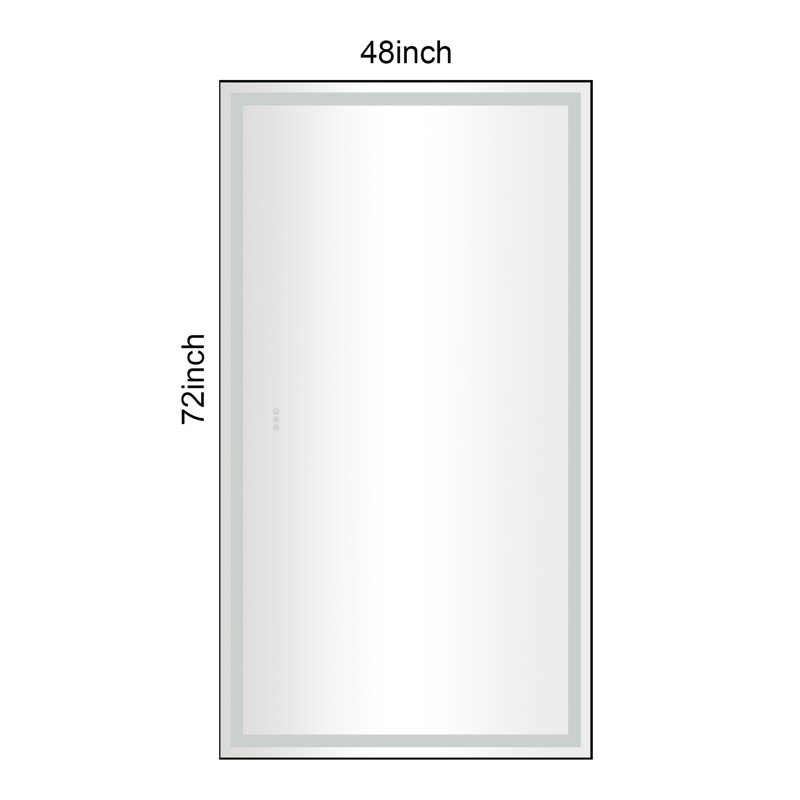 Miroir mural lumineux, 72 po x 48 po