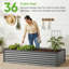 Jardinière Oretha d'extérieur au niveau du sol avec structure en acier galvanisé-337618680-337618681