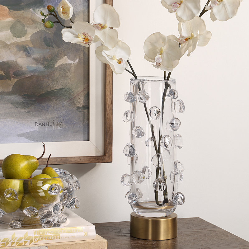 Vase en verre transparent Uttermost Aura