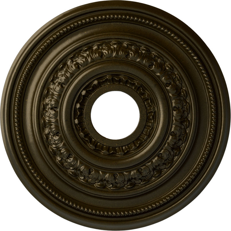 Médaillon de plafond H 17,625 po x l 17,625 po x P 1,875 po Orleans, Vert / doré