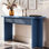 Console cannelée 55 po avec 2 tiroirs de rangement, canapé d'entrée en bois pour canapé derrière le canapé