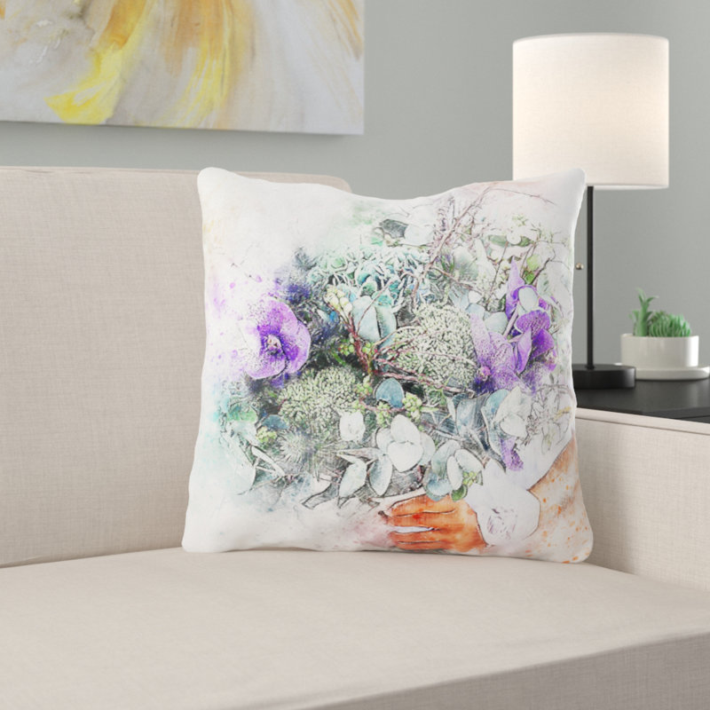 Outdoor Reversible Throw Pillow, Microsuede, Indoor