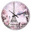 Horloge murale Eiffel avec fleurs roses - campagne française-55706821