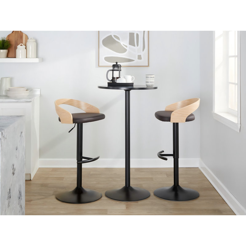 Tabouret à hauteur réglable, 3, Natural/Brown