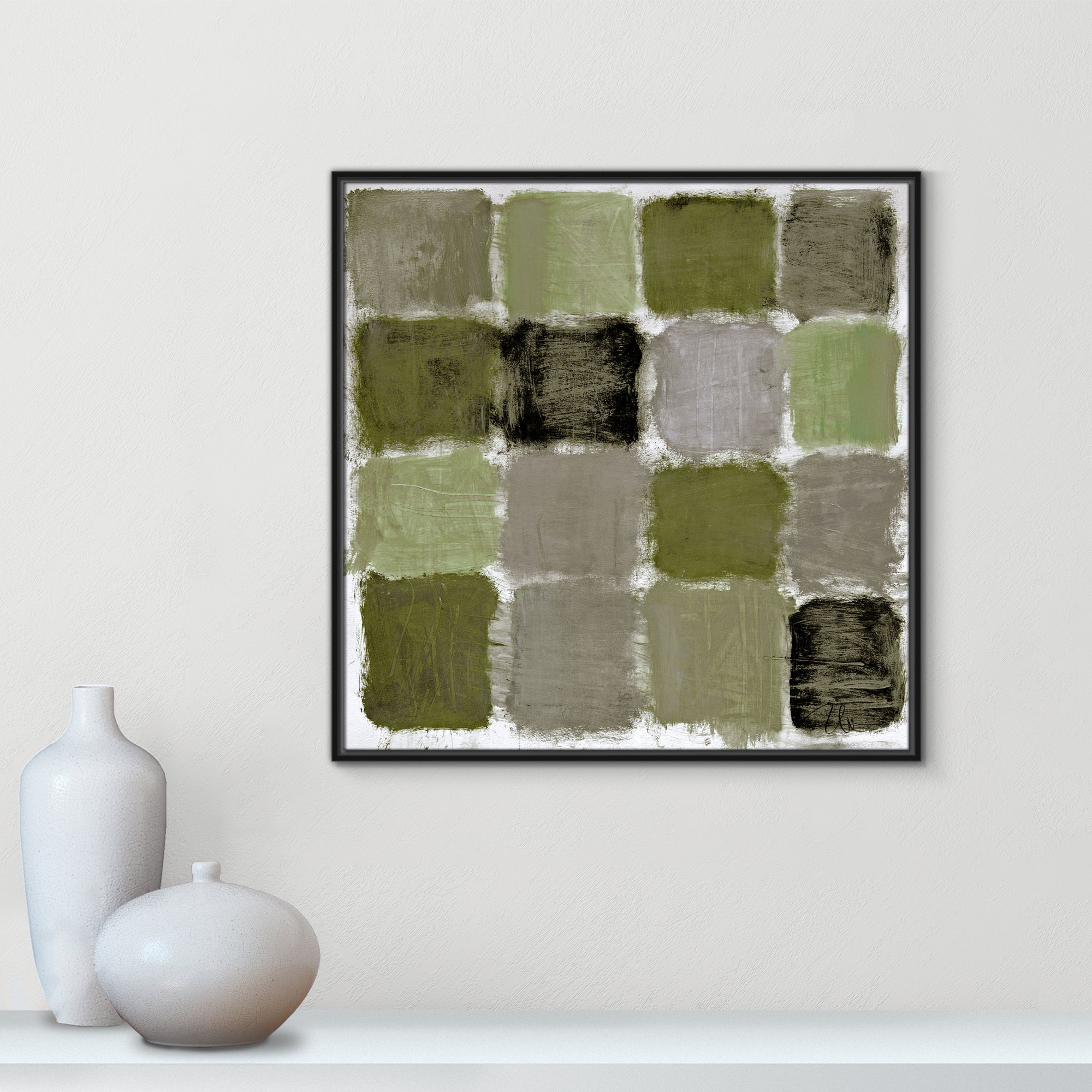 Powder Room Reflections Print by , 31.5" H x 31.5" W, Black