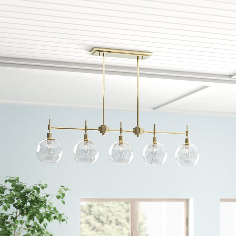 Lomawai 5 - Light Dimmable Linear Chandelier, Alturas Gold